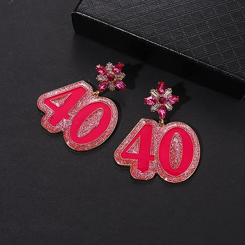 Birthday Earrings Glitter Happy Birthday Earrings for Women Alloy Pink Sparkly Rhinestone Crystal Birthday Gifts Fun Christmas Party Jewelry 5