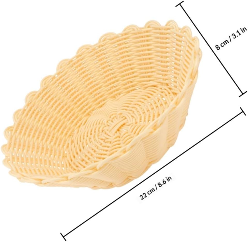 2pcs Woven Bread Basket Plastic Fruit Serving Display Set