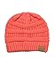 C.C Trendy Warm Chunky Soft Stretch Cable Knit Beanie Skully, Coral