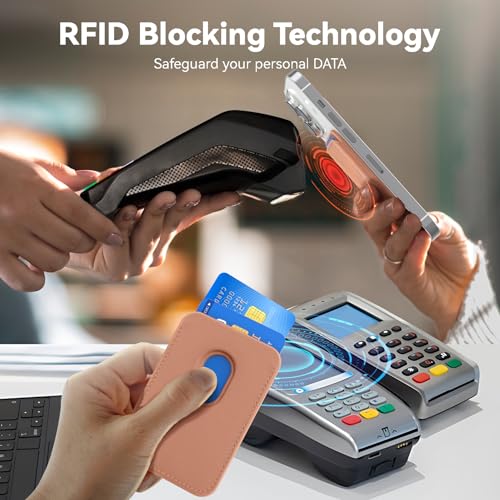 image for Amzone Stronger Magnetic RFID Leather Mag-Safe Card Holder for iPhone 