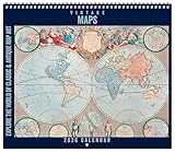 Asgard Press 2026 Vintage Maps Deluxe Wall Calendar, 16 Months, Frame-Ready Prints of Antique Maps with Captions, 14”x24” (Size When Open)
