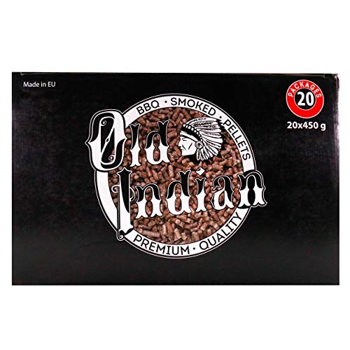 Old Indian BBQ Smoker Alder Wood Pellets for Charcoal Barbecue, Gas and Electric Barbecue, 450 g
