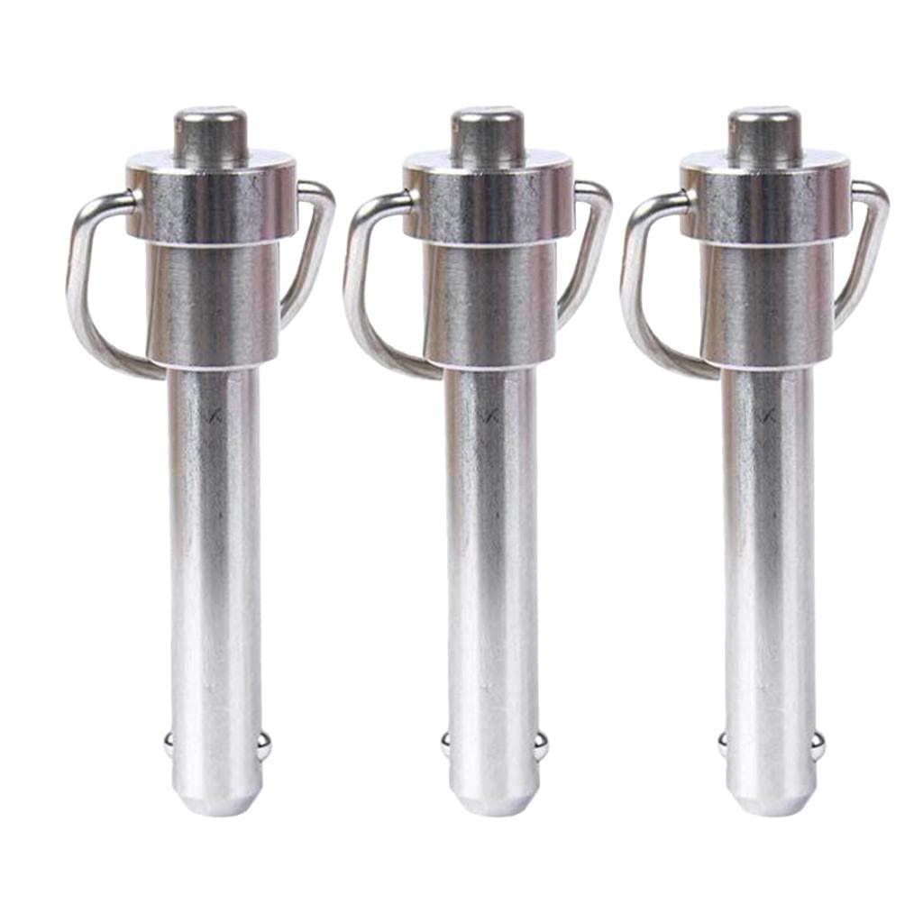 3 Pcs Stainless Steel Handle Push Button Pin, Pin, Diameter 6mm/0.24 inch, Length 30mm/1.18 inch