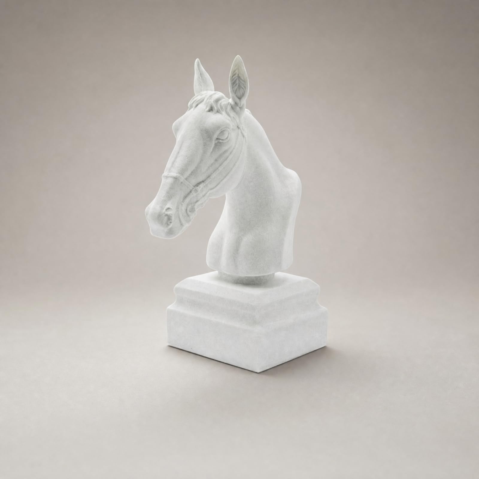 KESOTO Scultura di Testa Equestre Stilizzata Finitura Bianca Statua Decorativa a Testa Equina Artigianale Oggetto Decorativo ngresso, Mensola