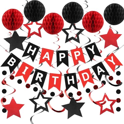 Image of meowtastic Birthday Decorations Happy Birthday Banner with Honeycomb Balls