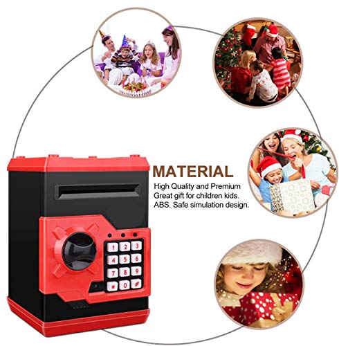 Image of WBD Mini Piggy Bank Safe Box Money Coin Atm Bank Toy Atm Machine Kids Gift Money Box Digital Saving Boxes (Color And Design My Vary, Modern, Pink, White)