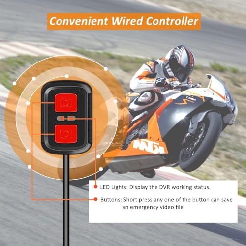 VSYSTO Motorcycle Dash Cam Front and Rear 1080P, WiFi Sport Camera Waterproof, Dual Lens 130° Wide Angle Bike Camera with Starlight Night Vision, Loop Recording, G-Sensor, WDR - Image 4