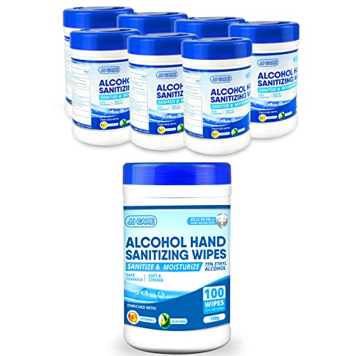 JJ CARE Alcohol Wipes Canisters - 8 pk (800 wipes)
