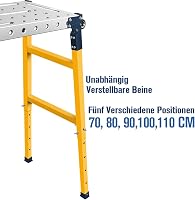 MoPei 2az1-ben Alumínium Munkaplattform Magasságállítható 36x140cm Horganyzott 5