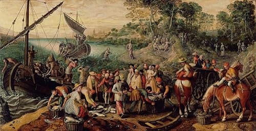Art mural classique d'exception tableau les poissons Beuckelaer en toile