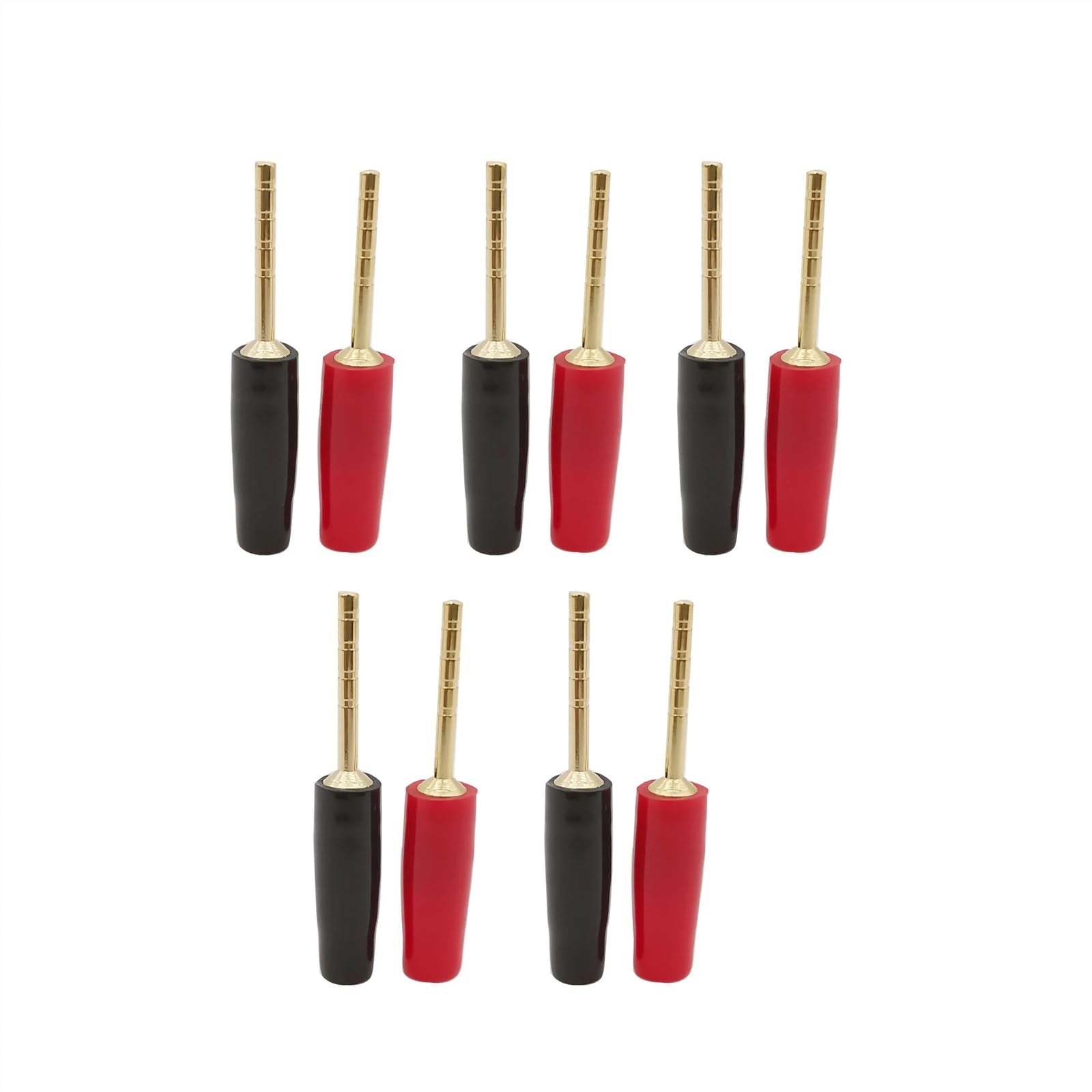 Bornes de fiche Banane de 2mm, 10 pièces, connecteur de Broche de câblage en cuivre plaqué Or, Petit Adaptateur de fiche Banane(10Red)