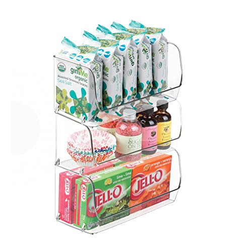 mDesign Small Stackable Plastic Food Storage Organizer Bin with Open Front for Refrigerator, Freezer, Cupboard, Cabinet, and Pantry Shelf Organization - 7