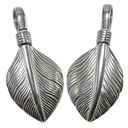 [TADY&KING] タディアンドキング ゴールド ペンダント トップ 金 K18 メンズ フェザー ネックレス メンズ ネイティブアメリカン ペンダントトップ ネックレス ブランド goro's ゴローズ魂継承 タディ&キング シルバーアクセサリーレジスト原宿 tkgh-031 ハートリーフSV Mサイズ (右向き)