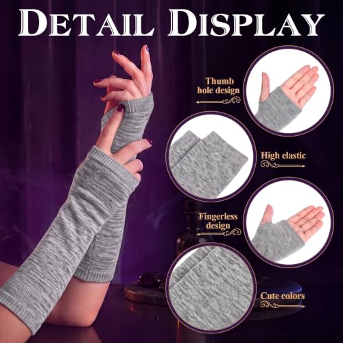Image of Geyoga Arm Warmers Leg Warmers Striped Thigh High Socks Fingerless Gloves Stockings Christmas Halloween