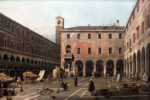 Toile Campo di Rialto d'Antonio Canal 60x90cm pour décoration de salon