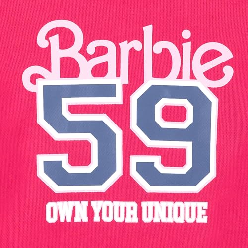 Barbie Toddler Girls' Short Sleeve Mesh T-Shirt Dress Fuchsia Purple 3T - image 4