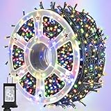 weillsnow 500 LED Multicolor Outdoor Christmas Lights, 164Ft Plug in Waterproof String Lights, 8 Modes with Memory for Outdoor Indoor Garden Halloween Christmas Decorations (Multicolor)