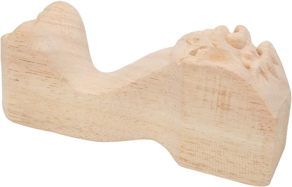 Wood Carved Furniture Leg, Sofa Coffee Table TV Cabinet Foot, Handcrafted Rubber Wood Support with Exquisite Carving, Furniture Fitting for Home Hotel