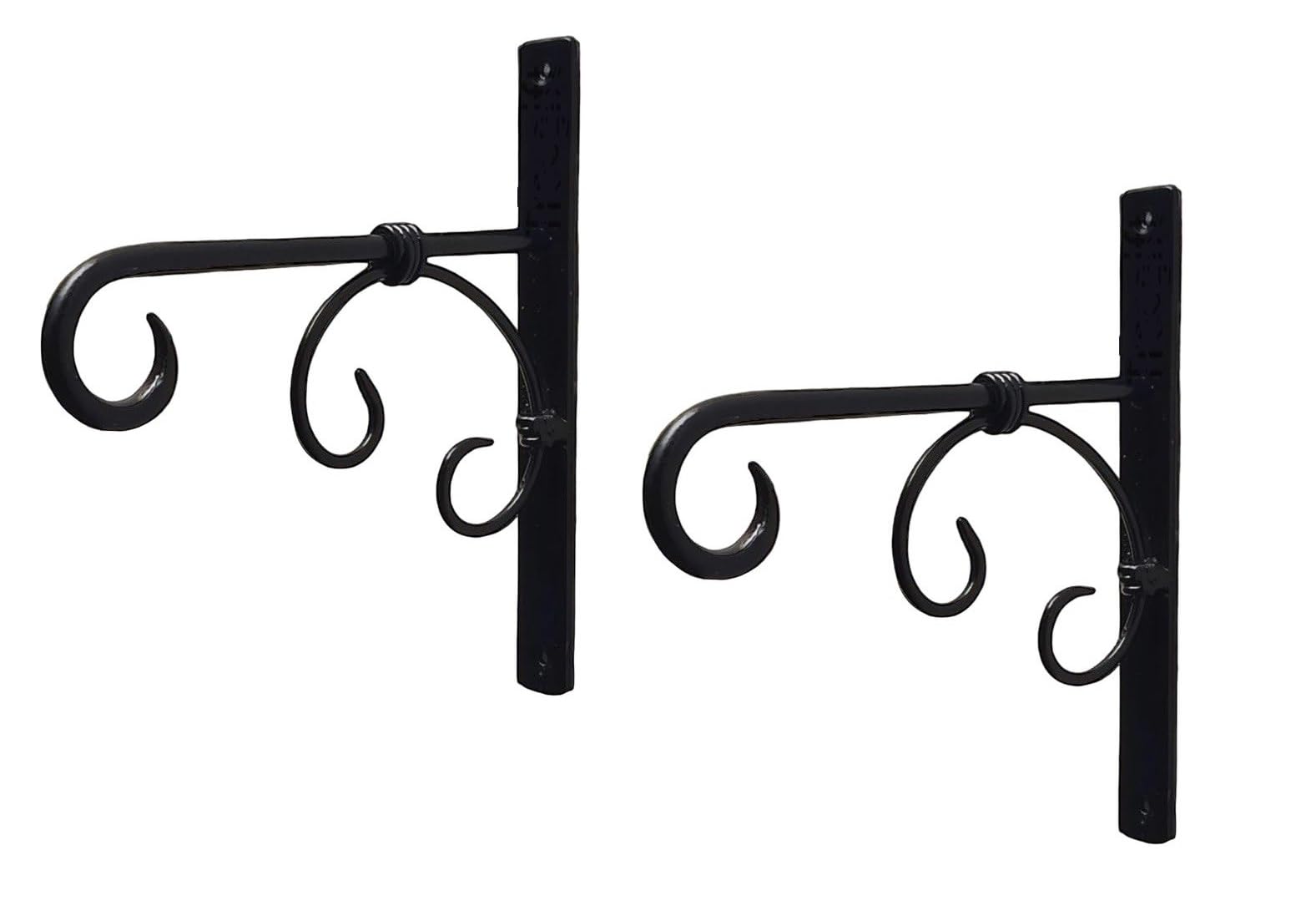 Craft Mshopr "Rustic Iron Hanging Bracket Planter - Black, 7x1x4 inches - Outdoor Garden Wall-Mounted Flower Pot Holder (Pack-2)-image-35