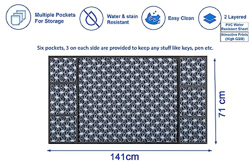 Image of Stylista Refridgerator top Cover Suitable for Samsung RS76CG8003S9HL, 653 Liter Fridge, Dimension (WXD) 71x141 CM, Interlocked Ropes Pattern Grey