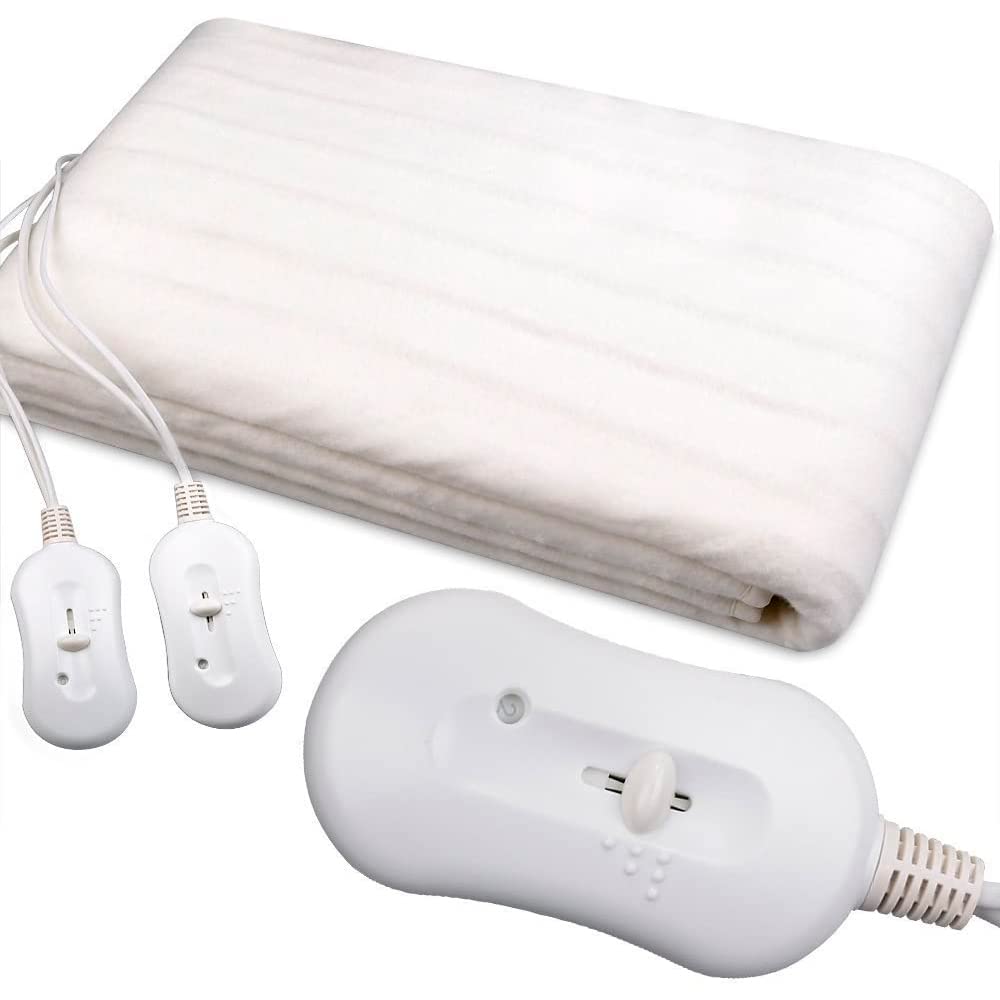Manta eléctrica Doble 160X140 | Manta calefactora para Cama de Matrimonio 2 x 60W | Manta térmica Grande con protección contra Calentamiento | Varios Niveles de Temperatura | Lavable