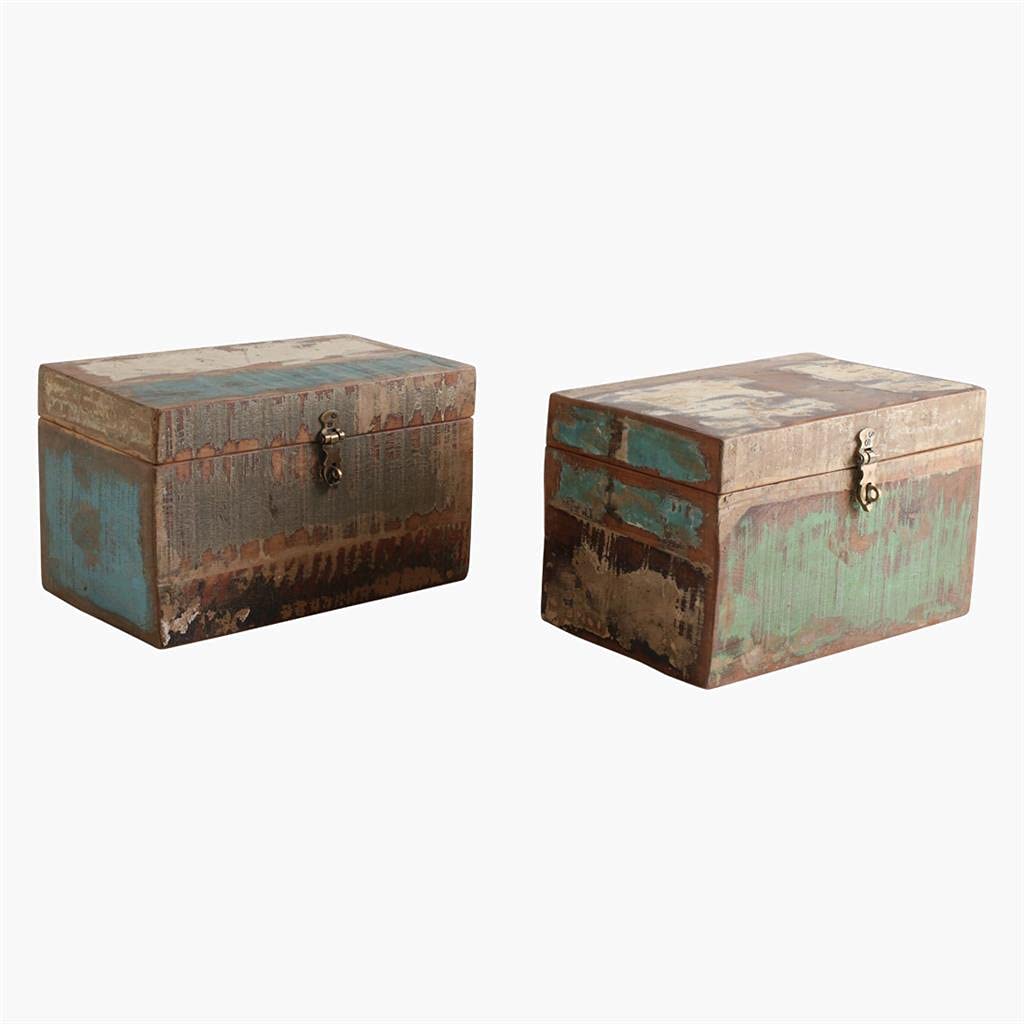 BESTYASH Vintage Schmuckbox Holz - Weltkarten Design Staubdicht Für Retro Deko