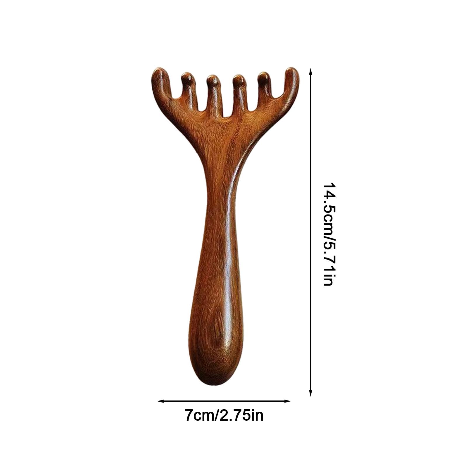 LUOLINGONGJUE® Sandalwood Wooden Massage Comb | Wooden Nose Scraper Lightweight Hair Comb Smooth Anti Static Grooming Tool | Brown 3 | Pack Of 2 2