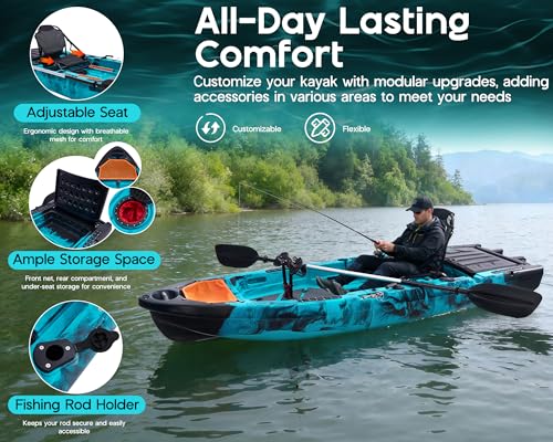 image for Albott Modular Fishing Kayak with Fin Drive System & Durable HDPE, Cus