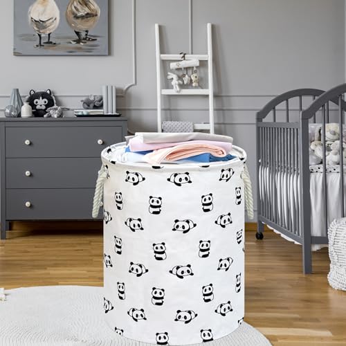 Image of Round Laundry Basket Storage Bins Nursery Hamper Gift Baskets for Home,Office,Home Decor