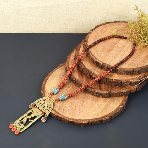 Image of AAKRITI ART CREATIONS Handcrafted Tribal Necklace Collection | Royal & Queen-Inspired Artisan Brass Statement Jewelry | Ethnic, Elegant & Regal Necklaces for Women