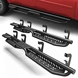LONGSUN Suburban Running Boards Two Raised Side Step Compatible for Chevy Suburban 2006-2020, 2 Stairs Step Rails Powder Coated Black Carbon Steel Nerf Bars