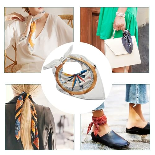 Maritime Sailboat Compass Silk Scarf Fashion Satin Head Scarf Lightweight Head Scarves for Neck Silk Scarves for Women Men Boho Hair Wrap Sleeping Kerchief Bandanas Pocket Square 18" X 18"4