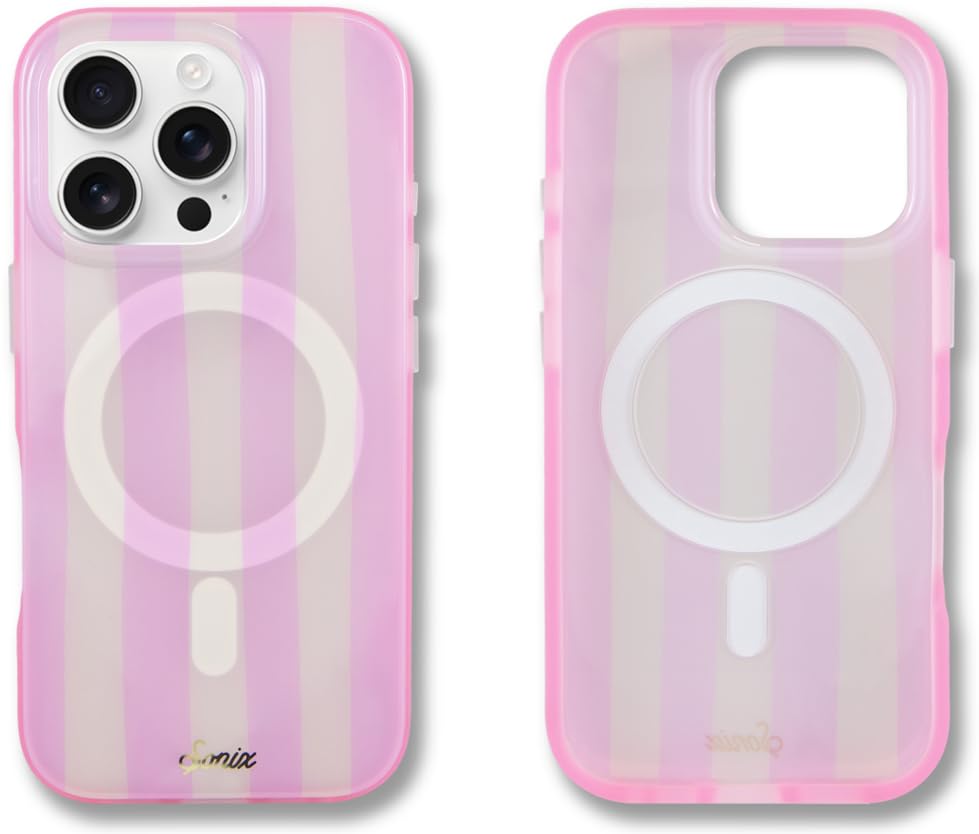 Sonix Case for iPhone 16 Pro | Compatible with MagSafe | 10ft Drop Tested | Jelly Stripe Pink/Cream