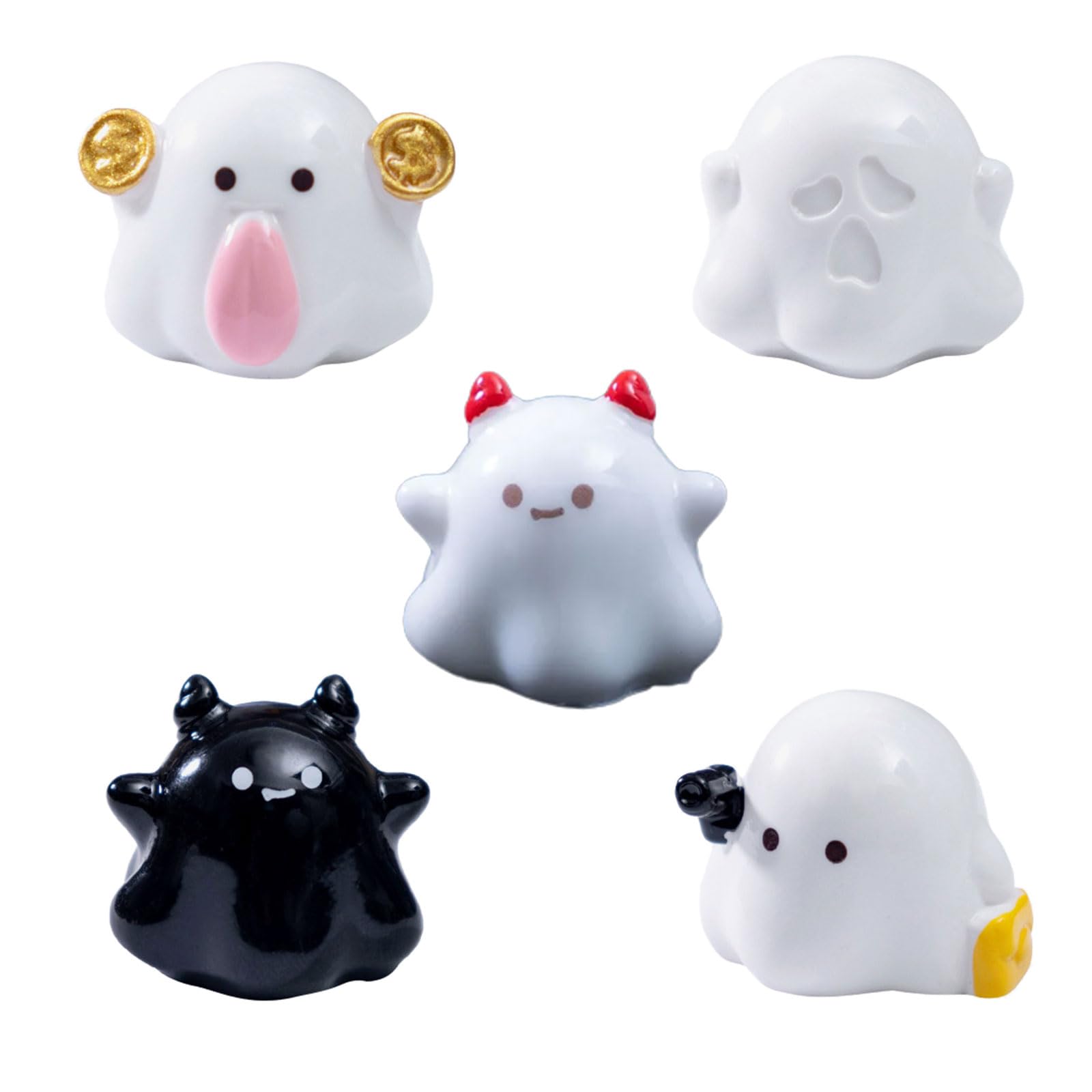 Lerpwige Ghostly Resin Figurine Miniature Halloween Desk Ornament for Home Office Decor Cute Resins Ornament