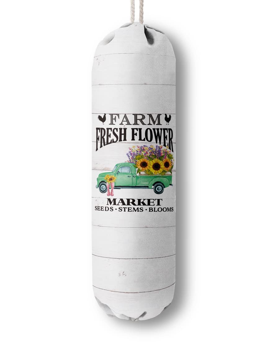 Grocery Bag Holder Organizer, Wall Mount Storage Container Dispenser - Farmhouse Kitchen Gifts for Mom, Housewarming, Family, Friends, Women, Grandma