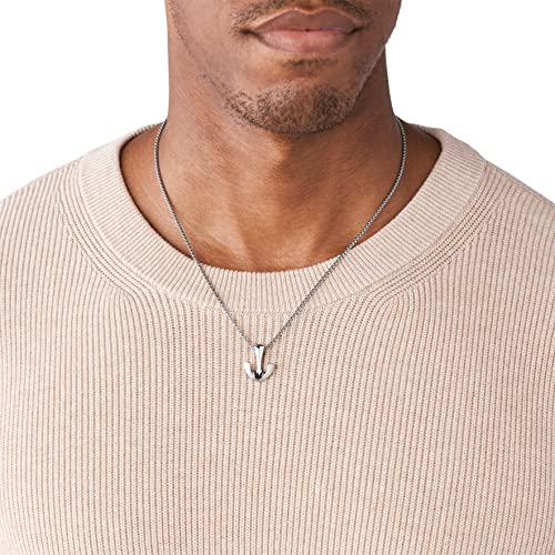 Skagen Women's Pendler Silver-Tone Stainless Steel Anchor Pendant Necklace (Model: Skjm0187040) #TOP2