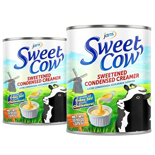 Image of Sweet Cow Sweetened Condensed Milk Creamer (13.23 Oz, Pack of 2) Canned, Leche Condensada