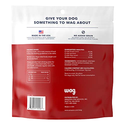 Amazon Brand – Wag Chewy Whole Muscle American Jerky Dog Treats – Chicken & Flaxseed (1 lb), Grain Free - Image 6
