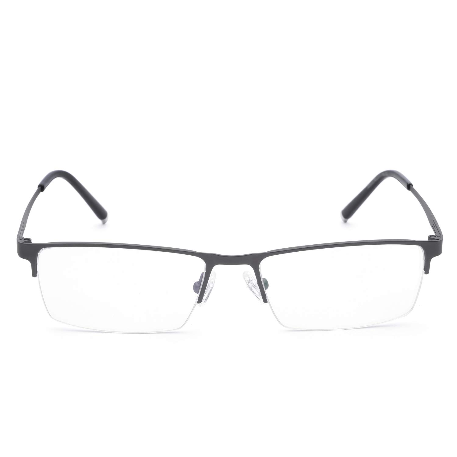 Fuisetaea Photochromisme lunettes de lecture grises demi-monture en alliage de titane Transition lecteurs lunettes hommes femmes