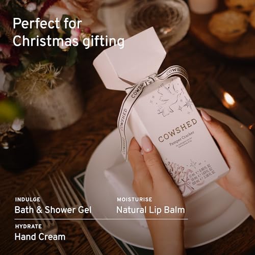 Cowshed Pamper Cracker Toiletry Gift Set | Hydrate Hand Cream (50ml), Indulge Shower Gel (100ml) & Natural Lip Balm | Luxury Gifts for Women | Festive Trio Set - Image 3