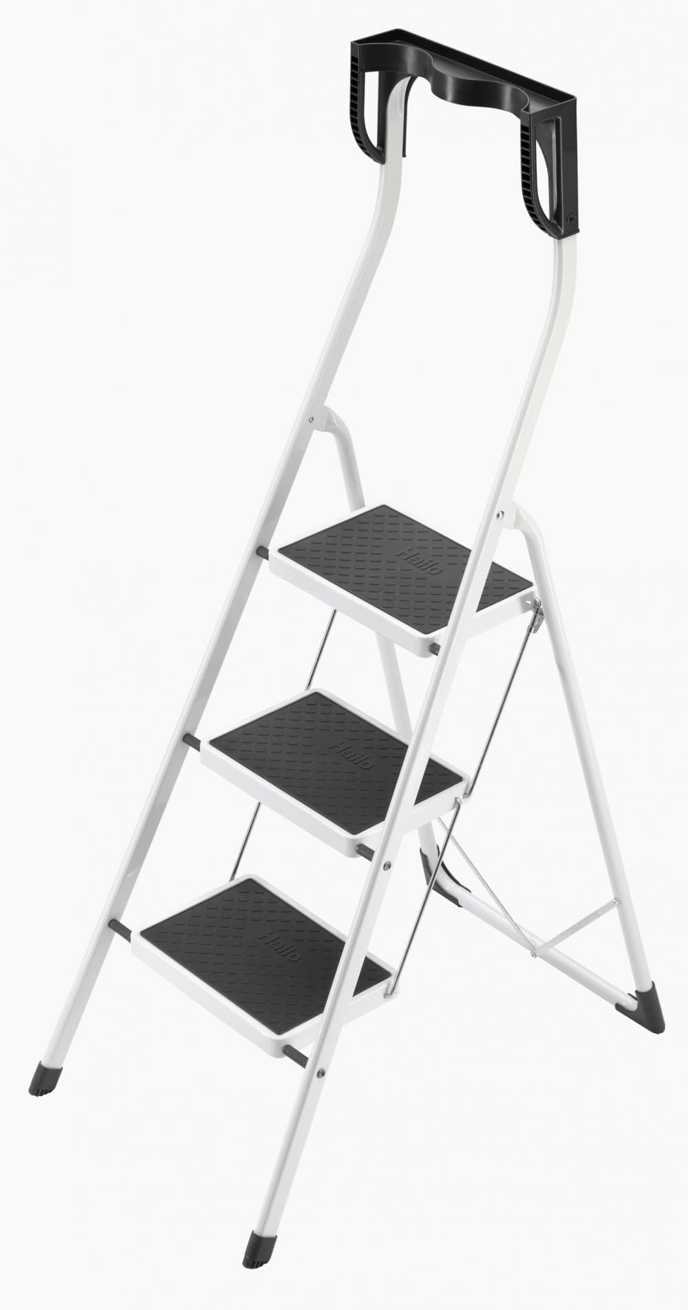 Marche-pied 3 marches pliable Hailo Safety Plus avec garde-corps de sécurité