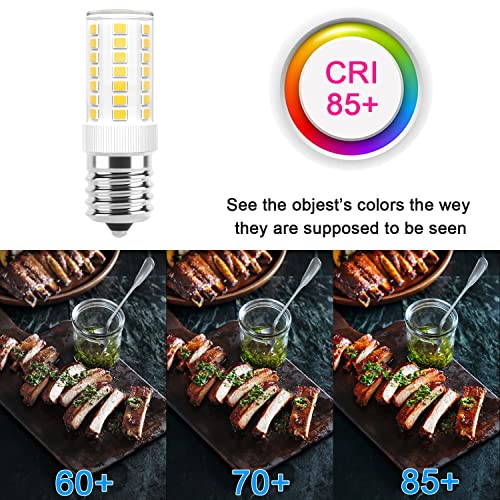 Image of E17 LED Bulbs Dimmable 5W Microwave Over Stove Bulb, 40W Incandescent Equivalent, Daylight White 6000K, Fit for Whirlpool Maytag GE Kenmore LG Microwaves, Replaces 8206232A 1890433 AP4512653, 2 Pack