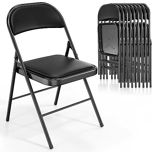 VINGLI 10 Pack Folding Chairs with Padded...