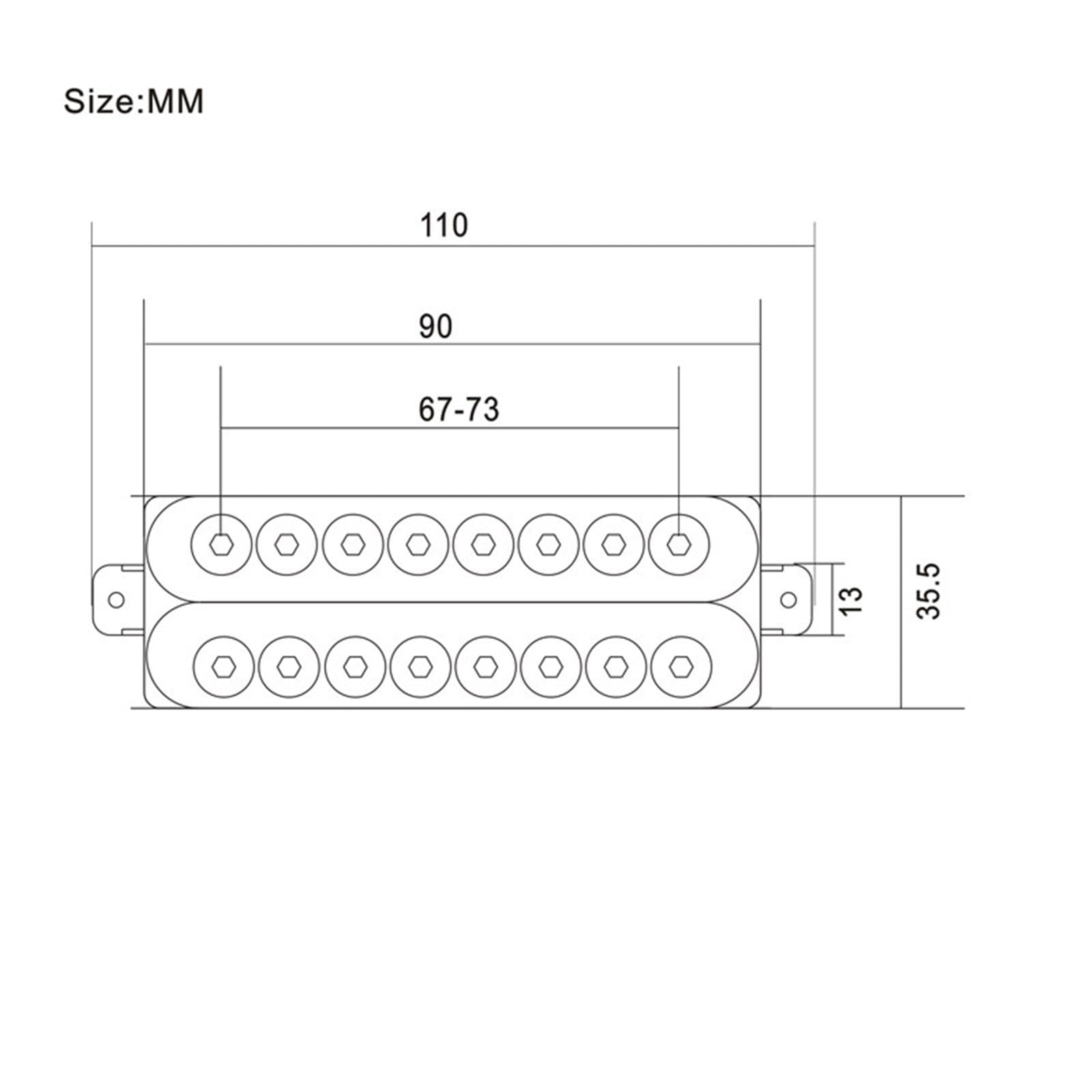 Przetwornik Do Gitary Elektrycznej Pickup Humbuckera | 8-strunowy parasolowy przetwornik do gitary elektrycznej w kolorze czarnym, bezramowy(50mm Neck pickup - white)