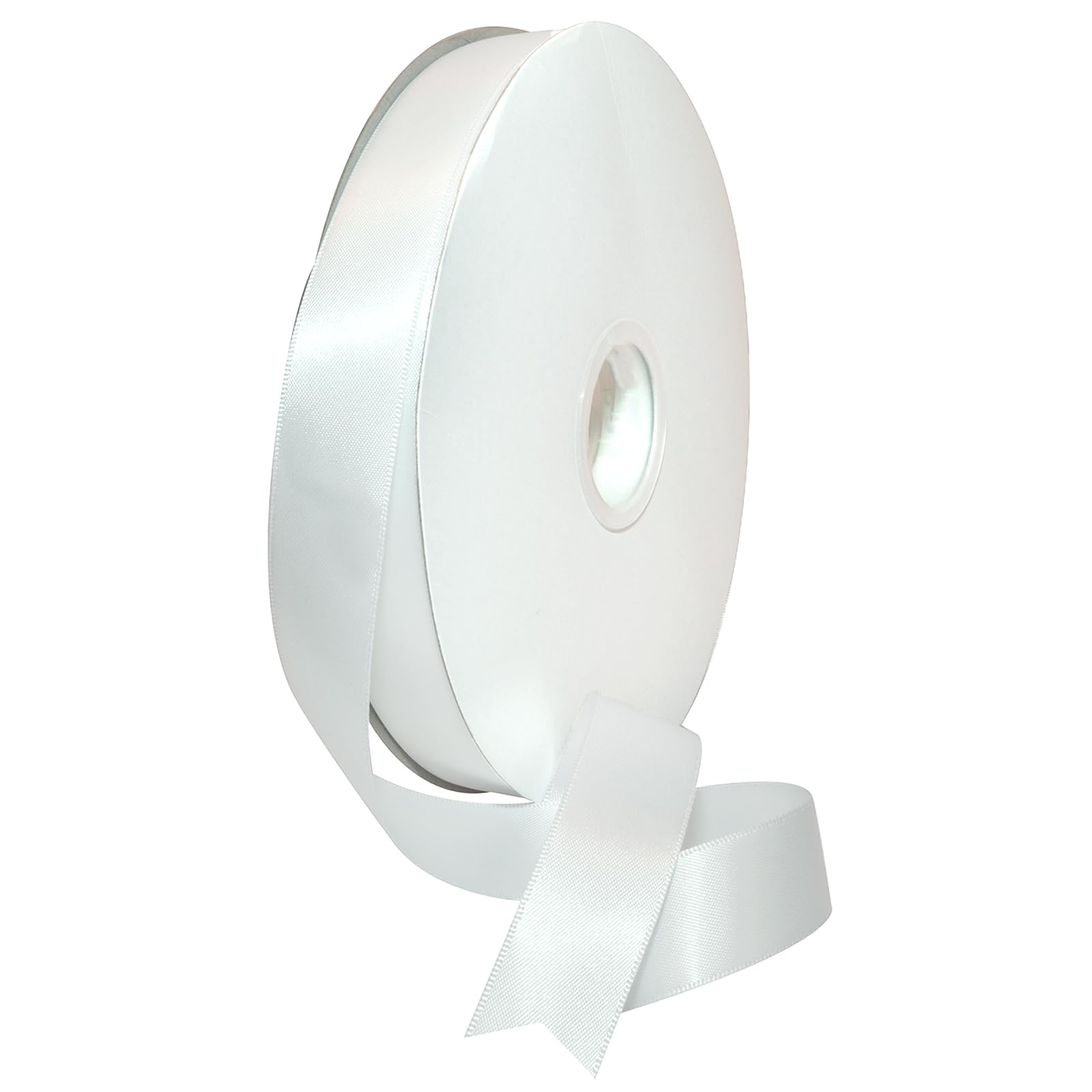 Ruban de satin double face blanc Morex Ribbon en polyester recyclé RPET 2,2cm x 91,4m