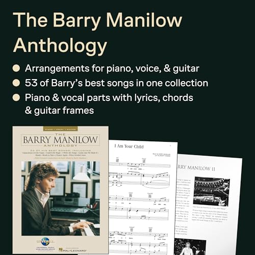 The Barry Manilow Anthology | Piano, Vocal, and Guitar Songbook | 53 Timeless Hits with Chords and Lyrics | Includes Mandy, Copacabana, I Write the Songs | Music Collection for Fans - Image 2