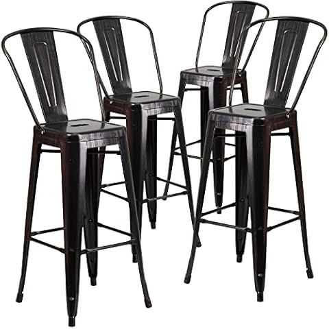 Flash Furniture 4 Pack Metal Barstool Set Cover