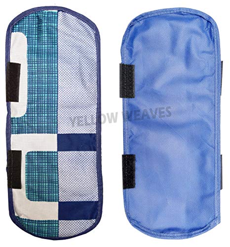 Image of Yellow Weaves� Exclusive Fridge Top Cover and 2 Handle Covers - (Blue Color)