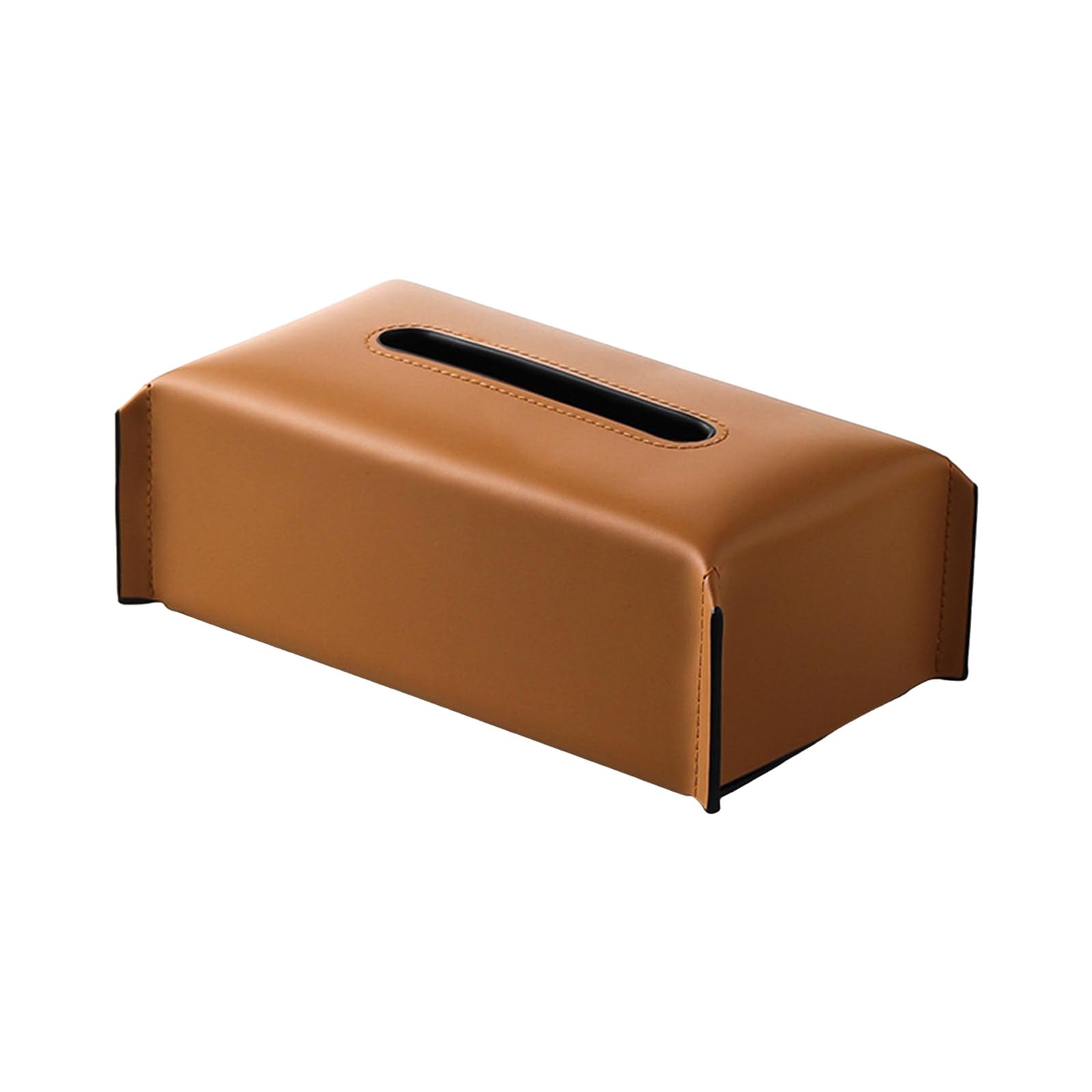 Kalttoy Fashionable Paper Towel Container Elegant Rectangular Tissue Dispenser Refillable PU Leather Tissue Box for Use Bedroom Holder