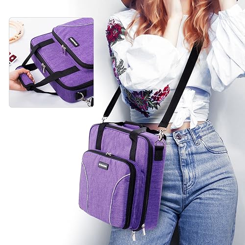 Image of MYBAGZING | Large Embroidery Project Bag - Cross Stitch Supplies Organizer - Embroidery Kits Bag - Storage & Organizer for Floss, Loops